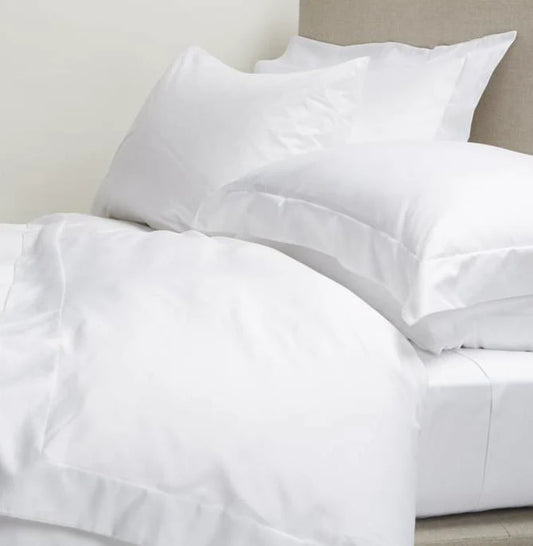 200 Thread Count Cotton Rich Percale Oxford Duvet Cover Set - White Double (200 cm x 200 cm)